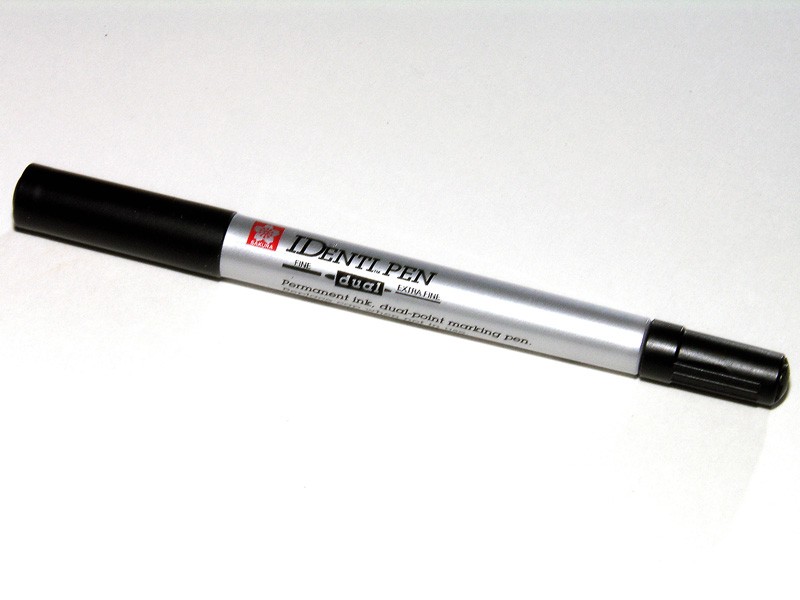 Marker permanentne Identi-Pen, 2-otsaga, 0,4/1,0mm, must