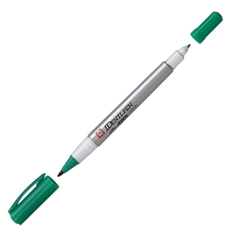 Marker permanentne Identi-Pen, 2-otsaga, 0,4/1,0mm, roheline