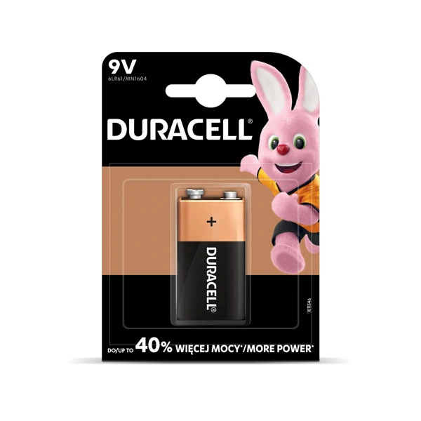 Patarei Duracell 9V, 6LR61, 1 tk/pk korona