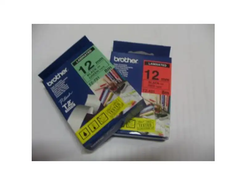 Markeerimislint Brother TZE-731, 12mm must/rohelisel