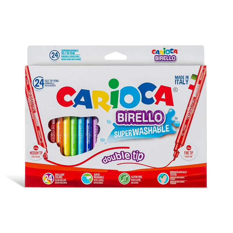 Viltpliiatsid CARIOCA Birello, kahe otsaga, 24 värvi
