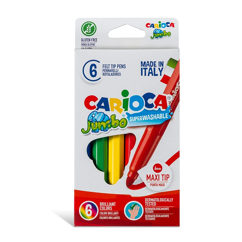 Viltpliiatsid CARIOCA Jumbo, kartongpakend, 6 värvi