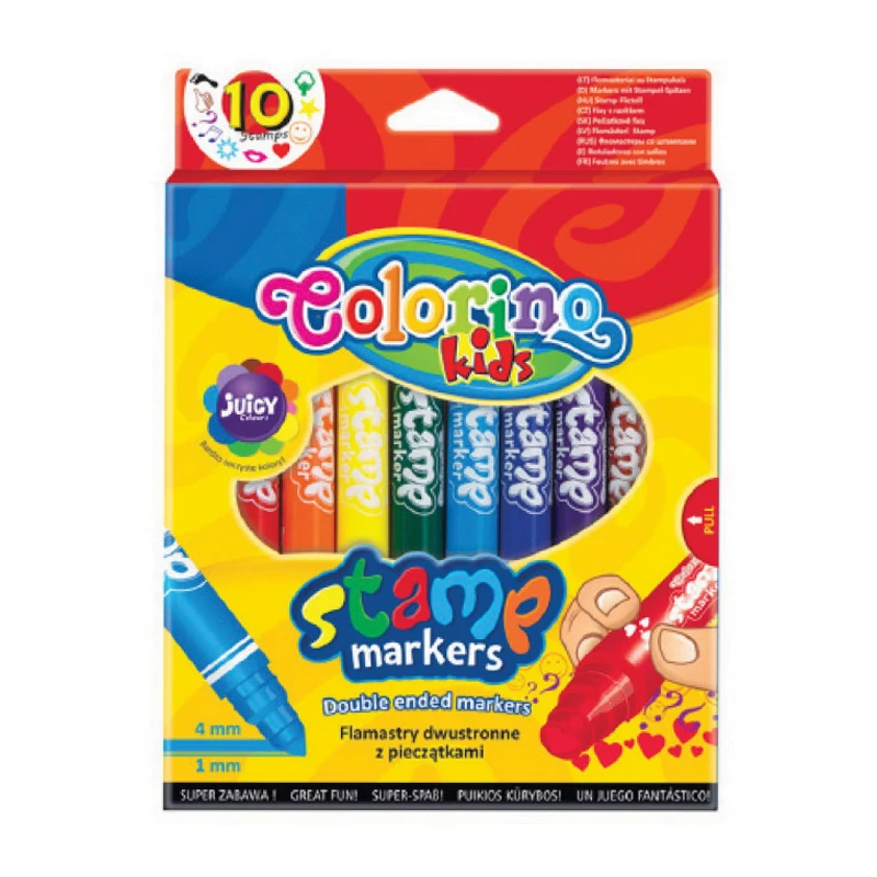 Viltpliiatsid COLORINO 2 otsaga, templiga, 10 värvi
