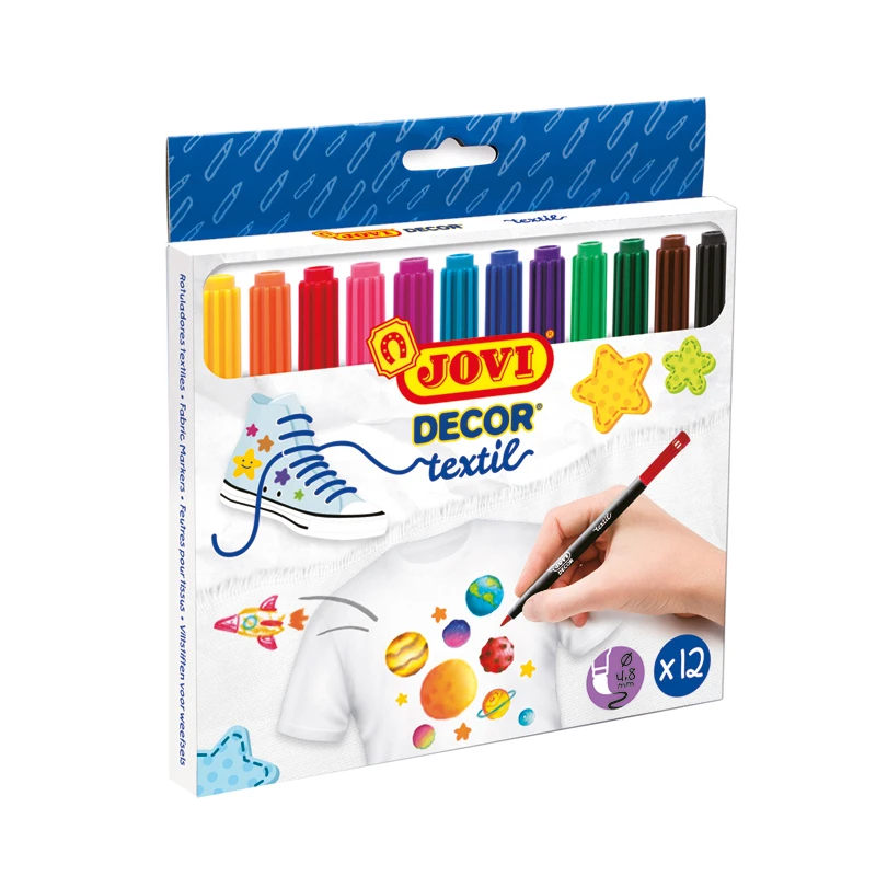 Tekstiilimarker JOVIDECOR, 12tk