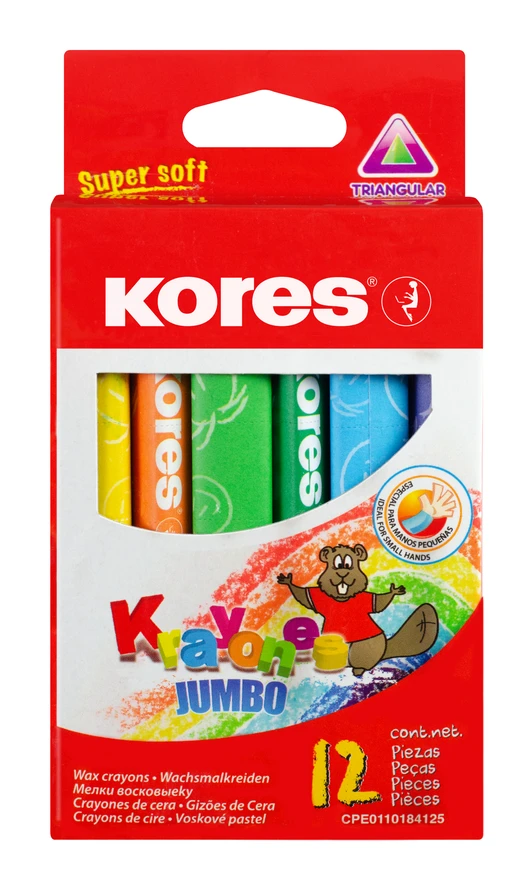 Rasvakriidid Kores Jumbo Krayones , 12 värvi