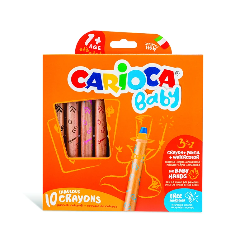 Rasvakriidid CARIOCA Baby 3in1, 1+, 10 tk