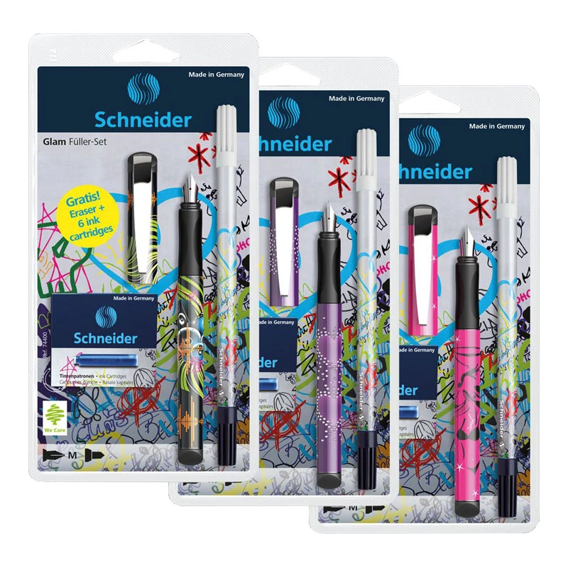 Kirjutusvahendite komplekt Schneider Glam, assortii korpus
