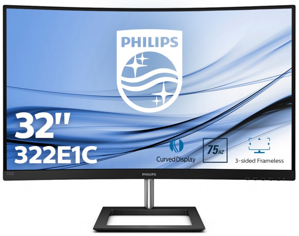 Philips 322E1C/00 31.5 ", VA, FHD, 16 : 9, 4 ms, 250 cd/m², Black