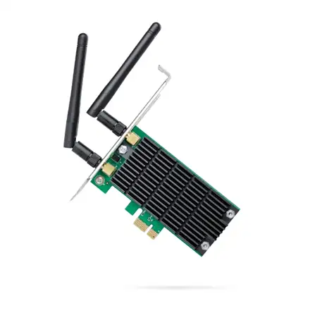 TP-LINK Archer T4E Dual Band PCI Express Adapter 2.4GHz/5GHz, 802.11ac, 300+867 Mbps, 2xDetachable antennas
