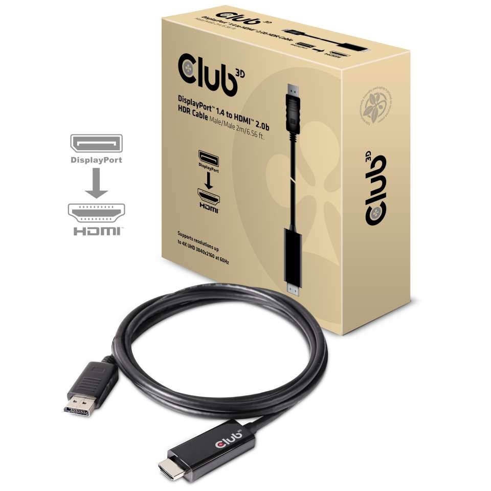 CLUB 3D DP 1.4 Cable Male to HDMI