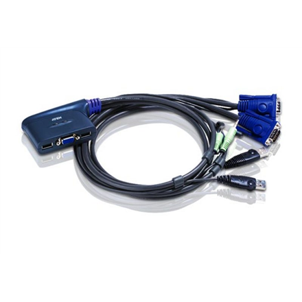 Aten 2-Port USB VGA/Audio Cable KVM Switch (0.9m) Aten 2-Port USB VGA/Audio Cable KVM Switch (0.9m)