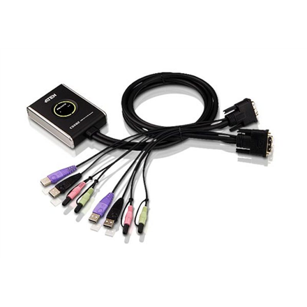 Aten 2-Port USB DVI/Audio Cable KVM Switch with Remote Port Selector Aten 2-Port USB DVI/Audio Cable KVM Switch with Remote Port Selector