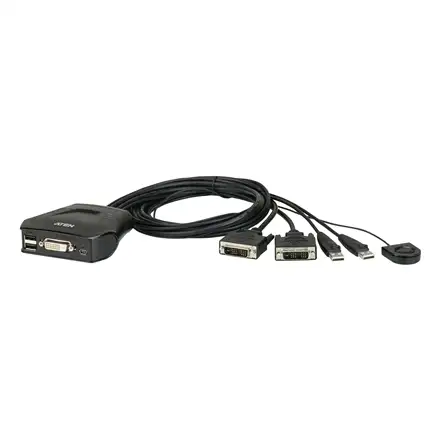 Aten 2-Port USB DVI Cable KVM Switch with Remote Port Selector | Aten | Remote Port Selector | 2-Port USB DVI Cable KVM Switch with Remote Port Selector