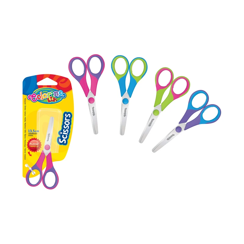 Käärid Colorino Kids 14 cm, kummist käepide