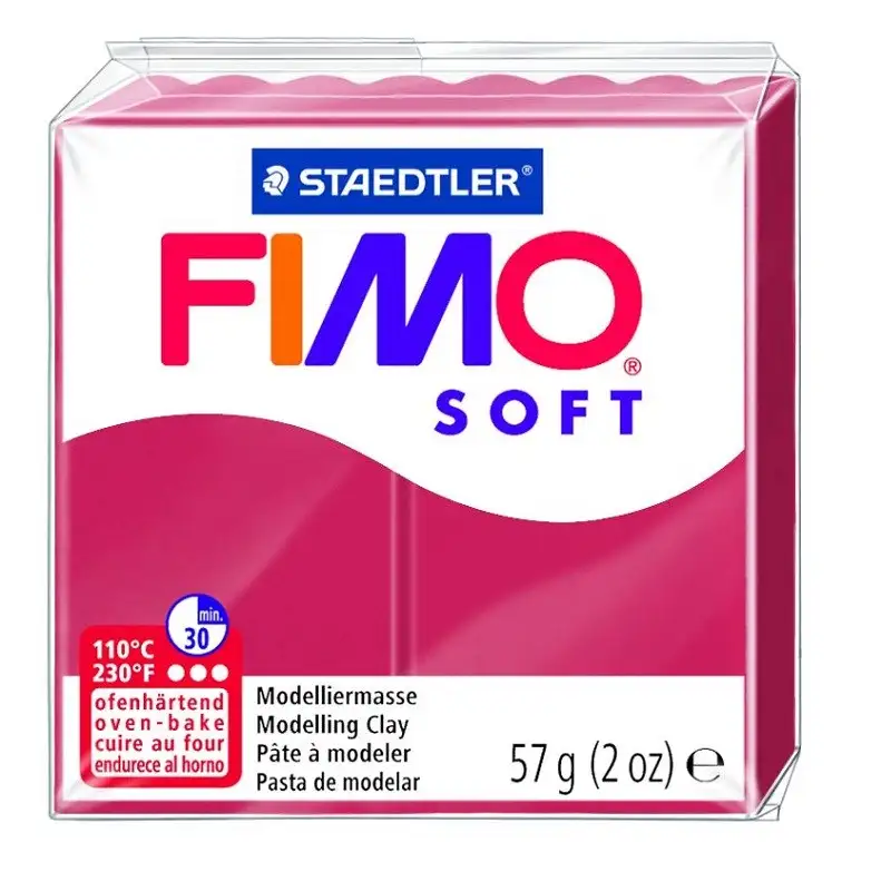 Voolimismass FIMO SOFT 57g, kirsipunane (kogus 2 tükki)