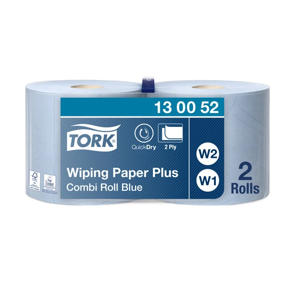 Tööstuslik rullpaber Tork Plus W1/W2, 255mx23.5cm, 2-kih, sinine, 130052 (kogus 2 tükki)