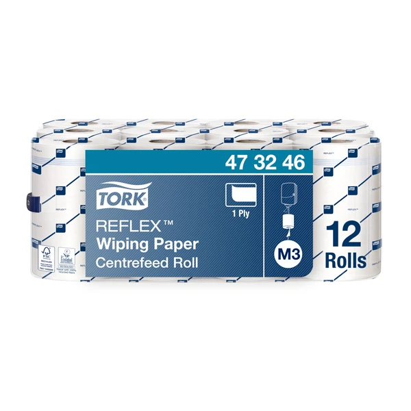 Rullpaberrätikud TORK Reflex M3, 35x19,8cm, 1-kih, valge (kogus 12 tükki)