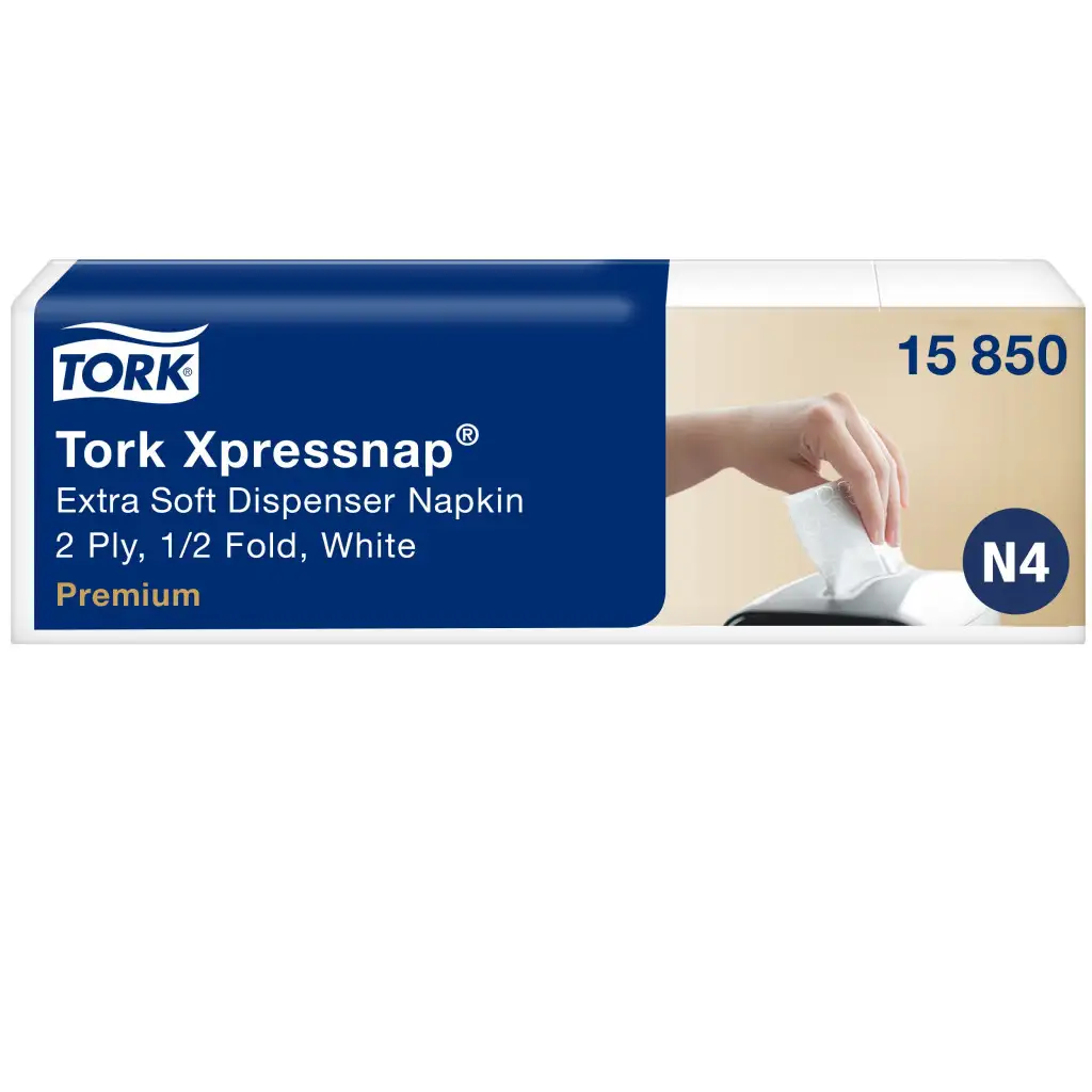 Salvrätikud TORK XPRESSNAP EXTRA SOFT N4 21.6x16.5cm, 2-kih, 1000tk, valge 15850 (kogus 5 tükki)
