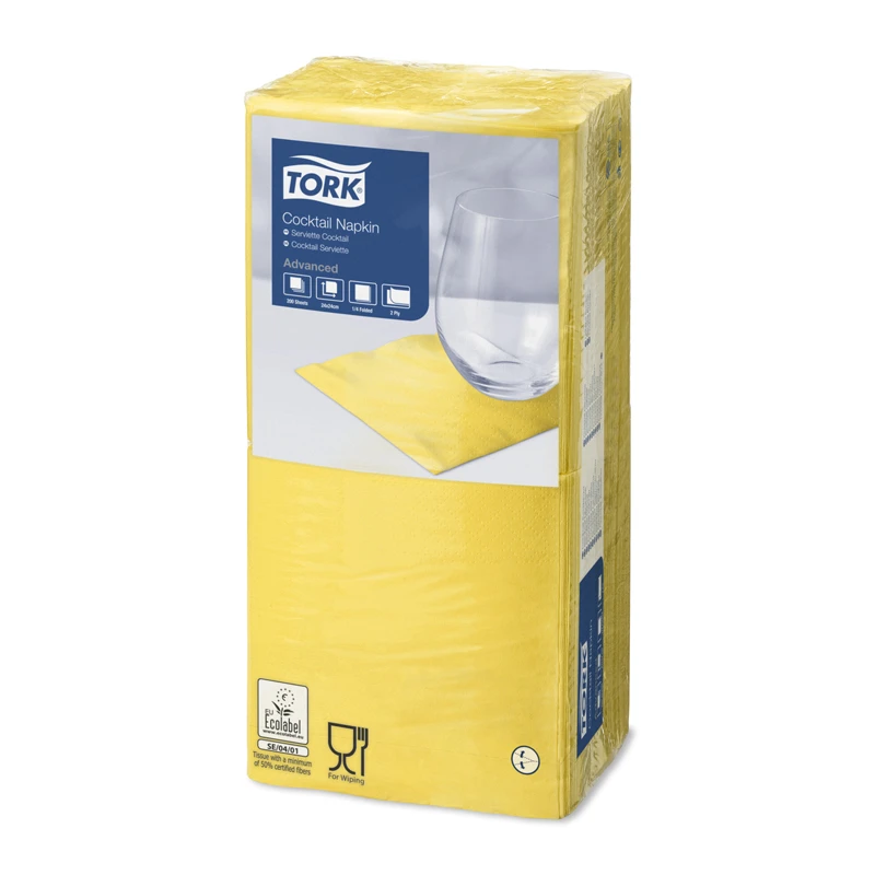 Salvrätikud TORK Advanced, 2-kih, 24x24cm, 200l/pk, kollane