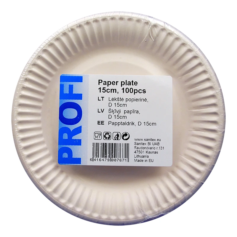 Papptaldrik Profi 15cm, valge, 100tk