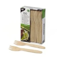 Kahvel PAP STAR, puidust, 16,5cm, 100tk/pk