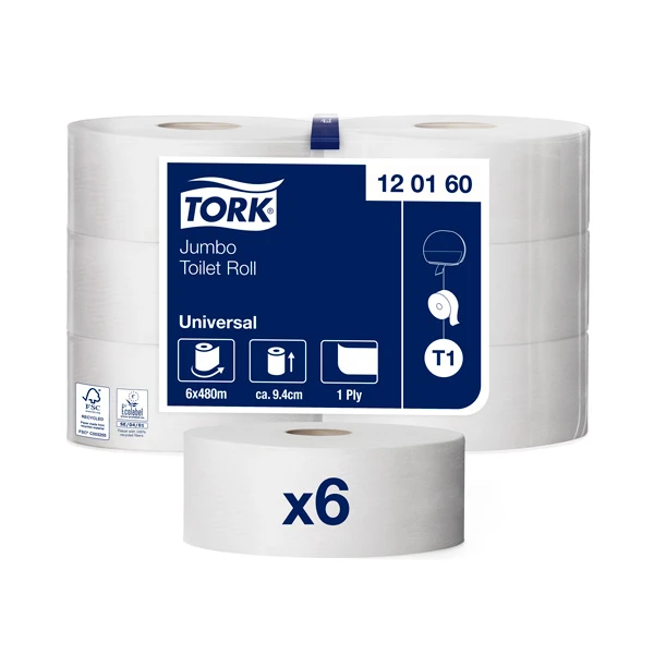 Tualettpaber Tork Jumbo T1, 9.7cmx480m, 1-kih, naturaalne 120160 (kogus 6 tükki)