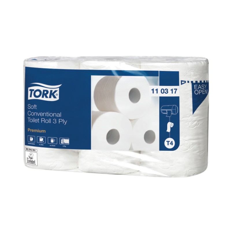 Tualettpaber Tork Soft Conventional T4, 34,72mx9,9cm, 3-kih, valge, 6 tk 3Re 110317