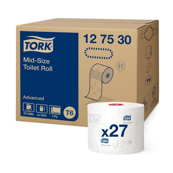 Tualettpaber  Advanced Compact  T6, 2-kih, 10cm x100m, valge 127530 (kogus 27 tükki)
