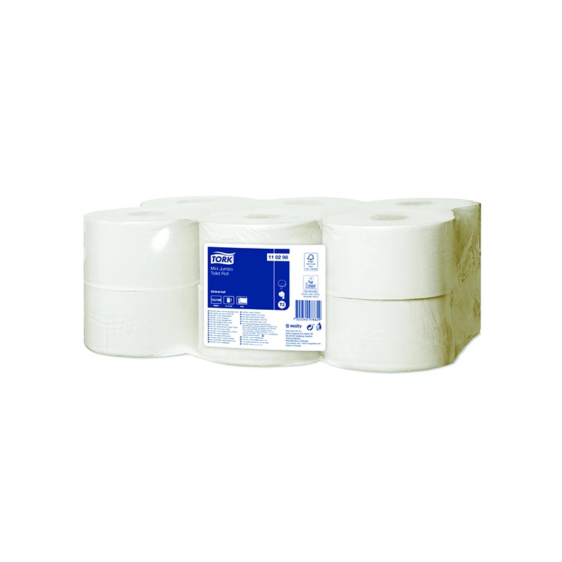 Tualettpaber Tork Universal Mini Jumbo T2, 2-kih, 9.1cm x 150m, valge 110298 (kogus 12 tükki)