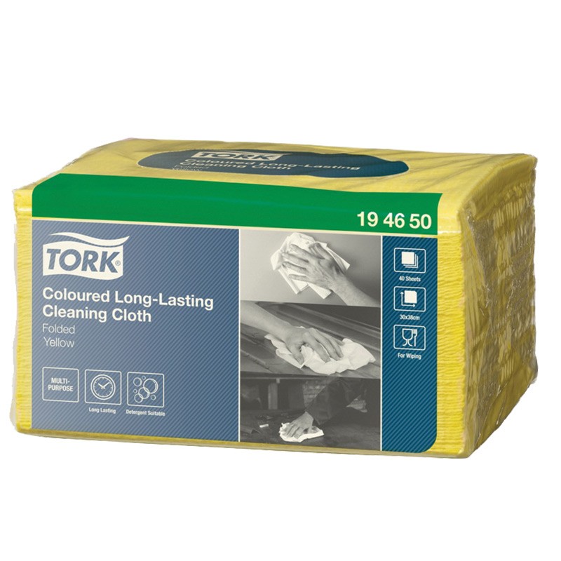 Puhastuslapid TORK Premium W8, 38x30cm, pakendis 40tk kollane