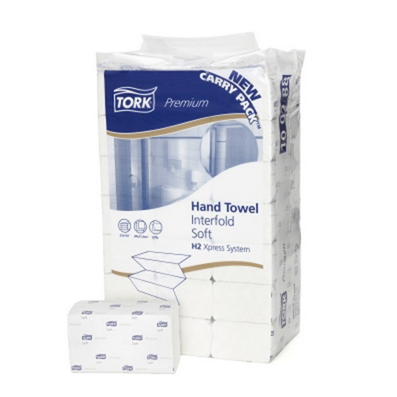 Lehtpaberrätikud Tork Xpress® Soft Multifold, 34x21.2 cm, 2-kih,  110lehte, valge H2 100288 (kogus 21 tükki)
