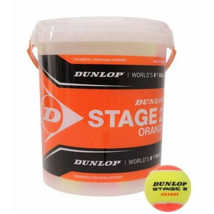 Tennis balls DUNLOP STAGE 2 60-bucket orange | Dunlop