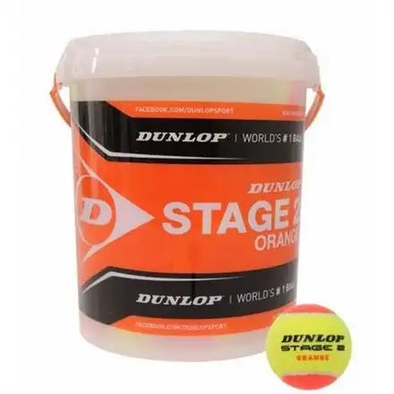 Tennis balls DUNLOP STAGE 2 60-bucket orange | Dunlop