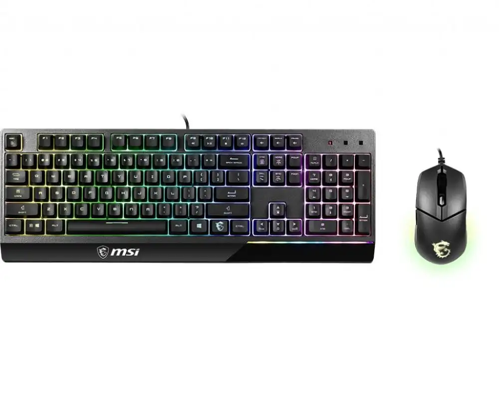 MSI VIGOR GK30 klaviatuur Hiir kaasa arvatud Mängimine USB QWERTY Ameerika inglise keel Must