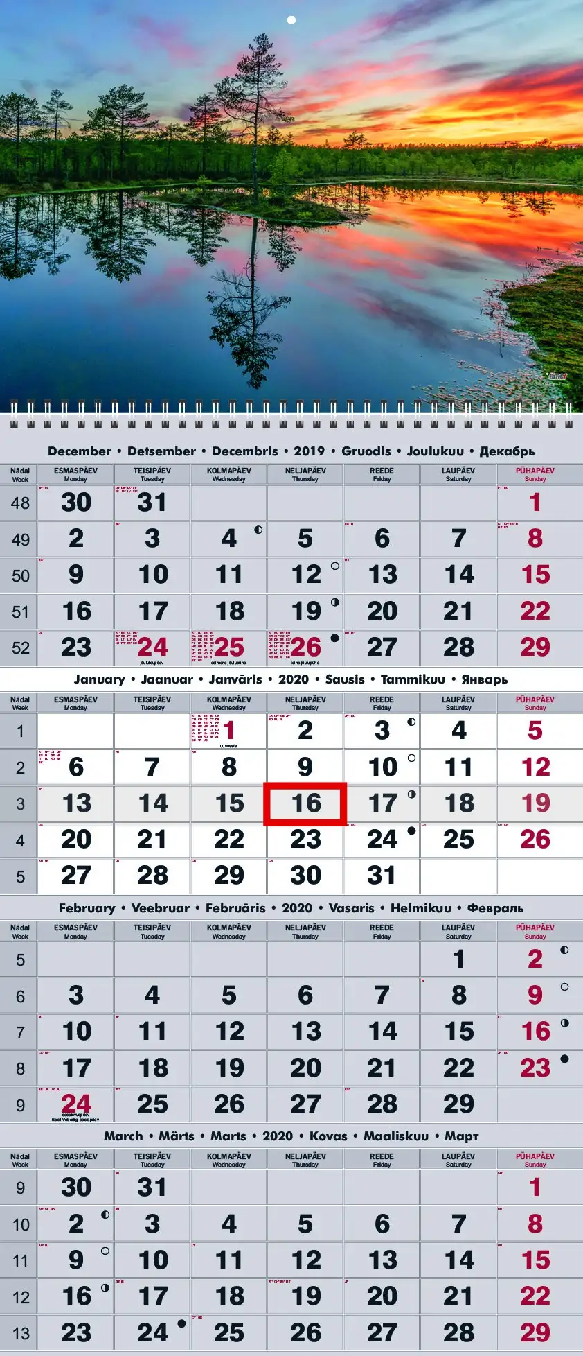 2911300010, Seinakalender Quattro nr.10