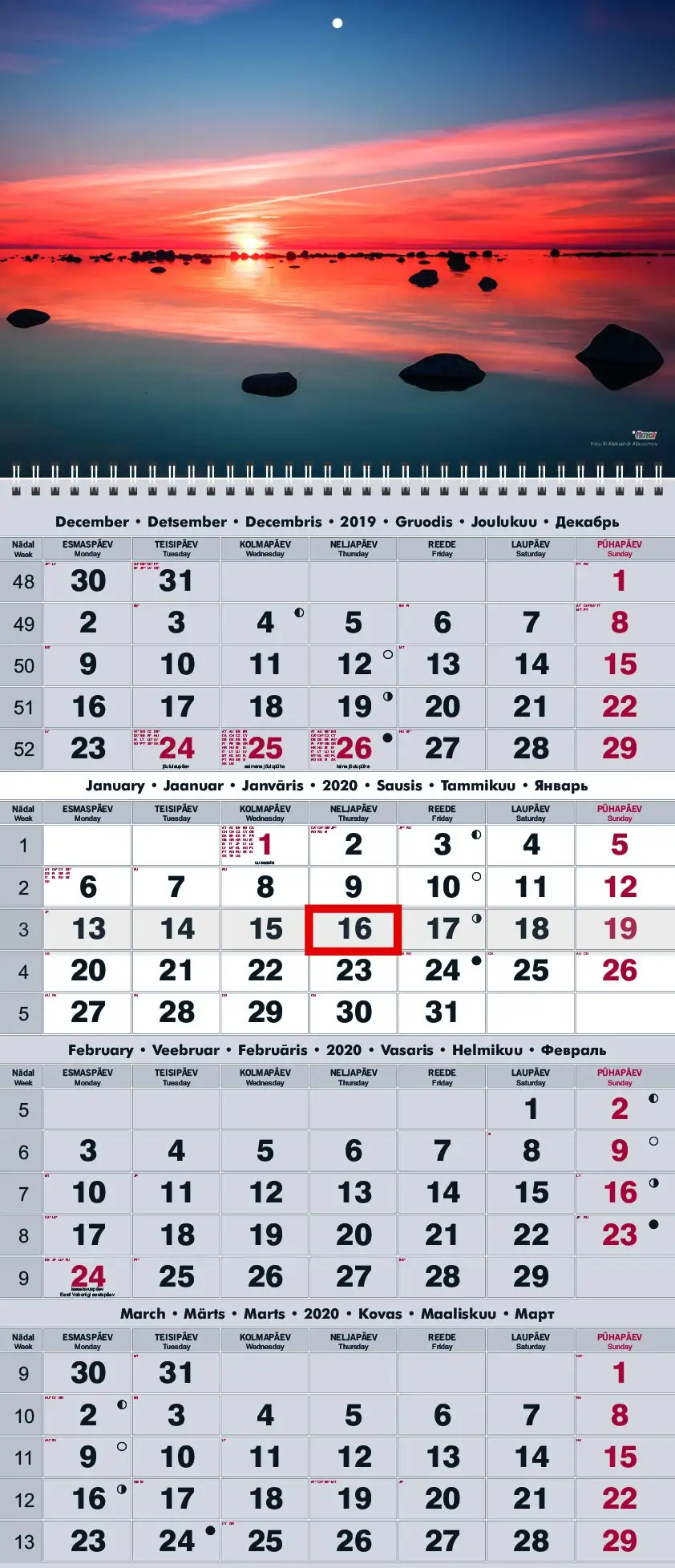 2911300013, Seinakalender Quattro nr.13