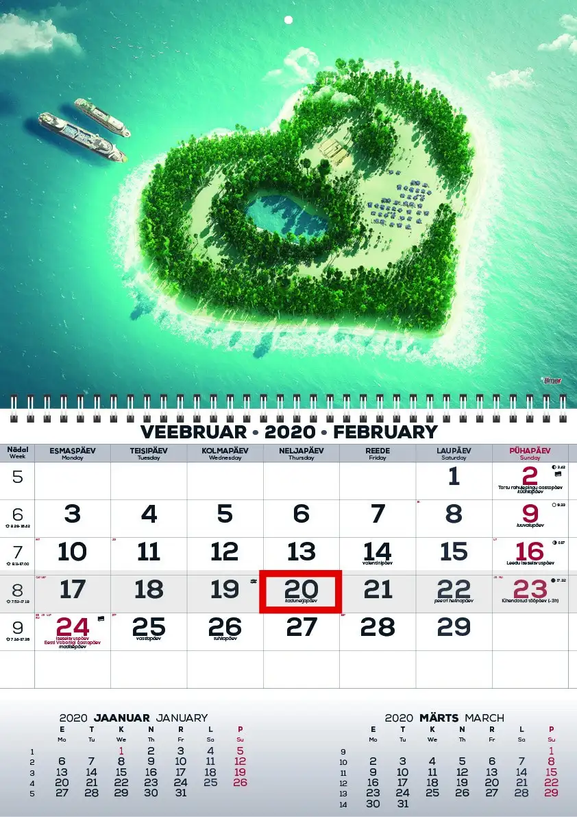 2911050005, Seinakalender Mono pilt 5