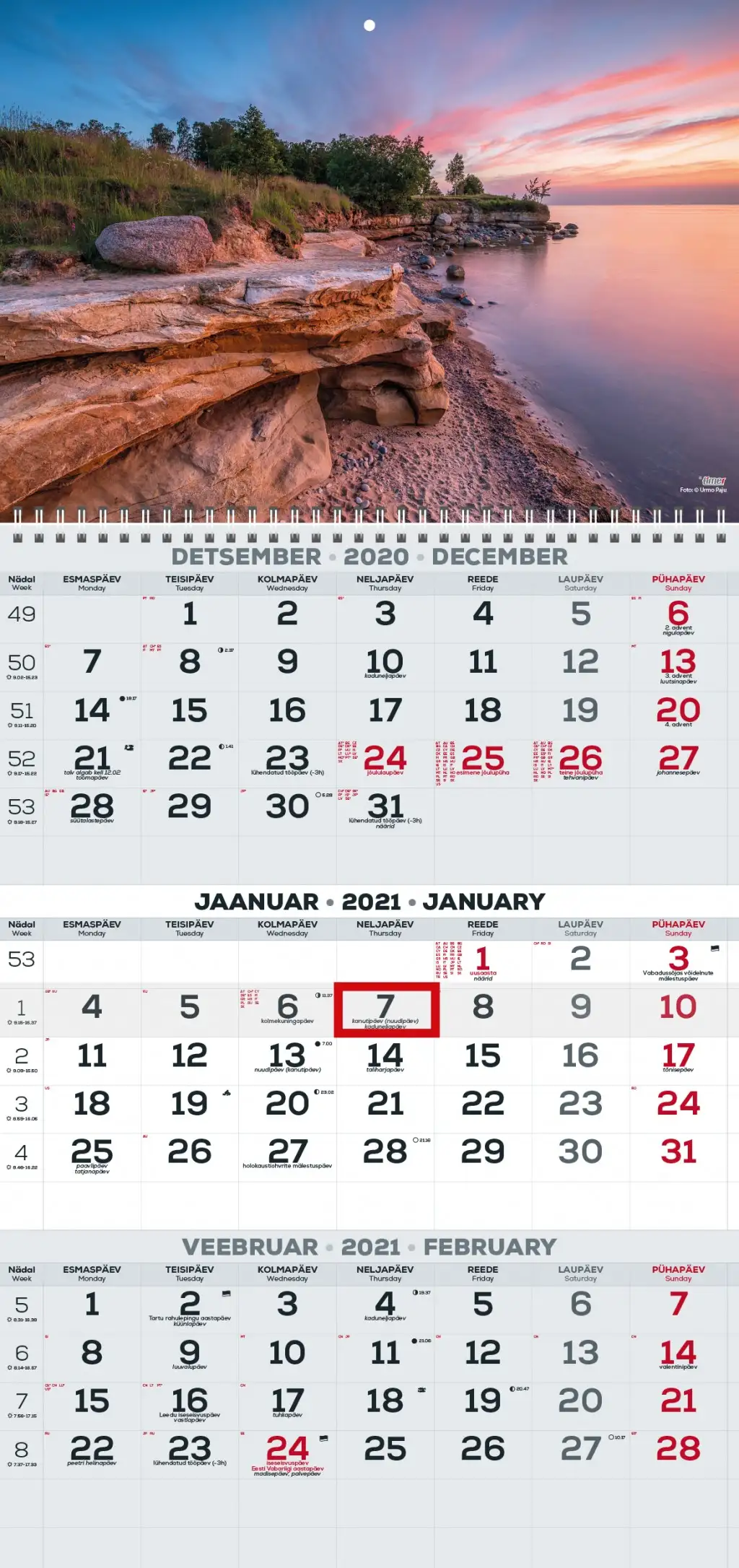 2911200001, Seinakalender Trio pilt 1