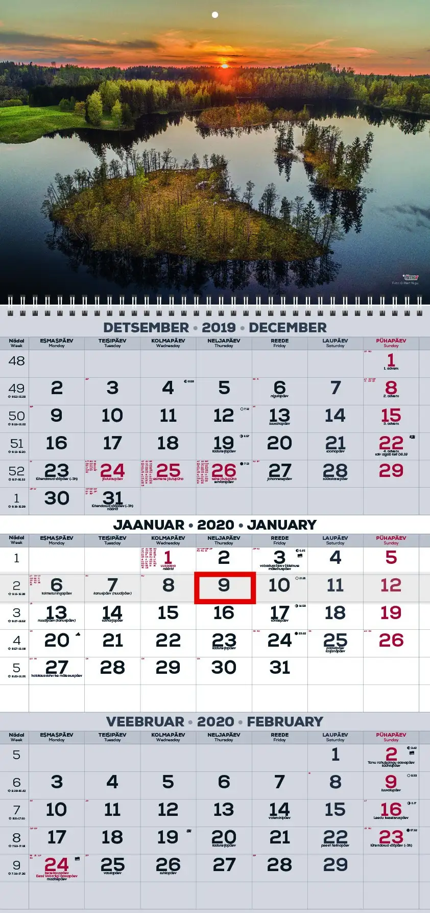 2911200003, Seinakalender Trio pilt 3