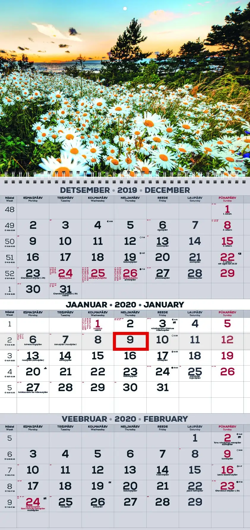 2911200004, Seinakalender Trio pilt 4