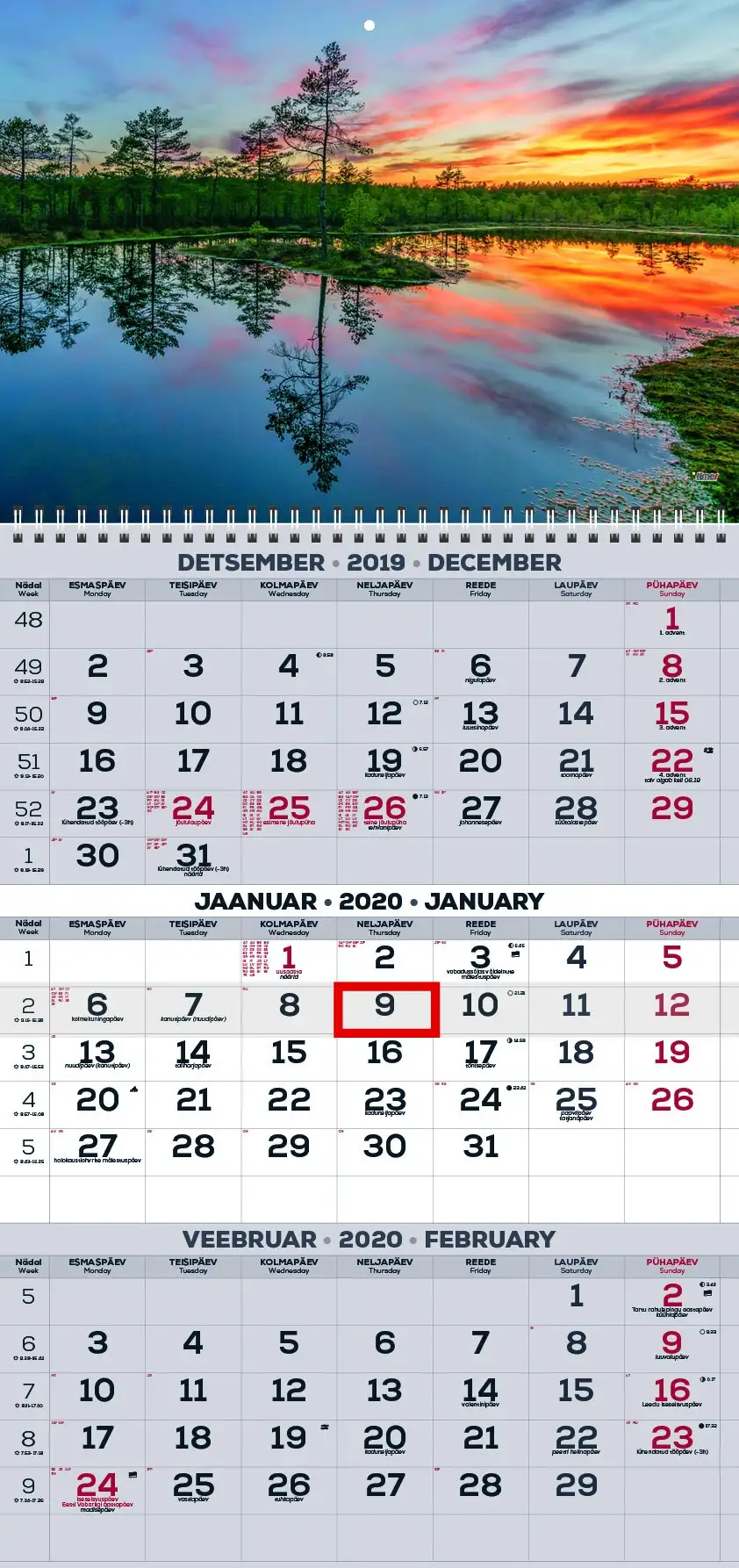 2911200010, Seinakalender Trio pilt 10