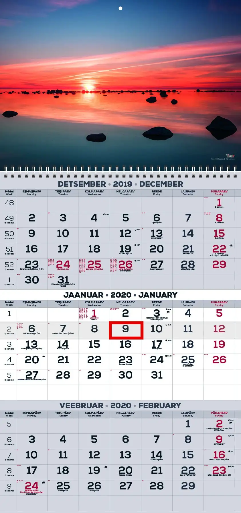 2911200013, Seinakalender Trio pilt 13