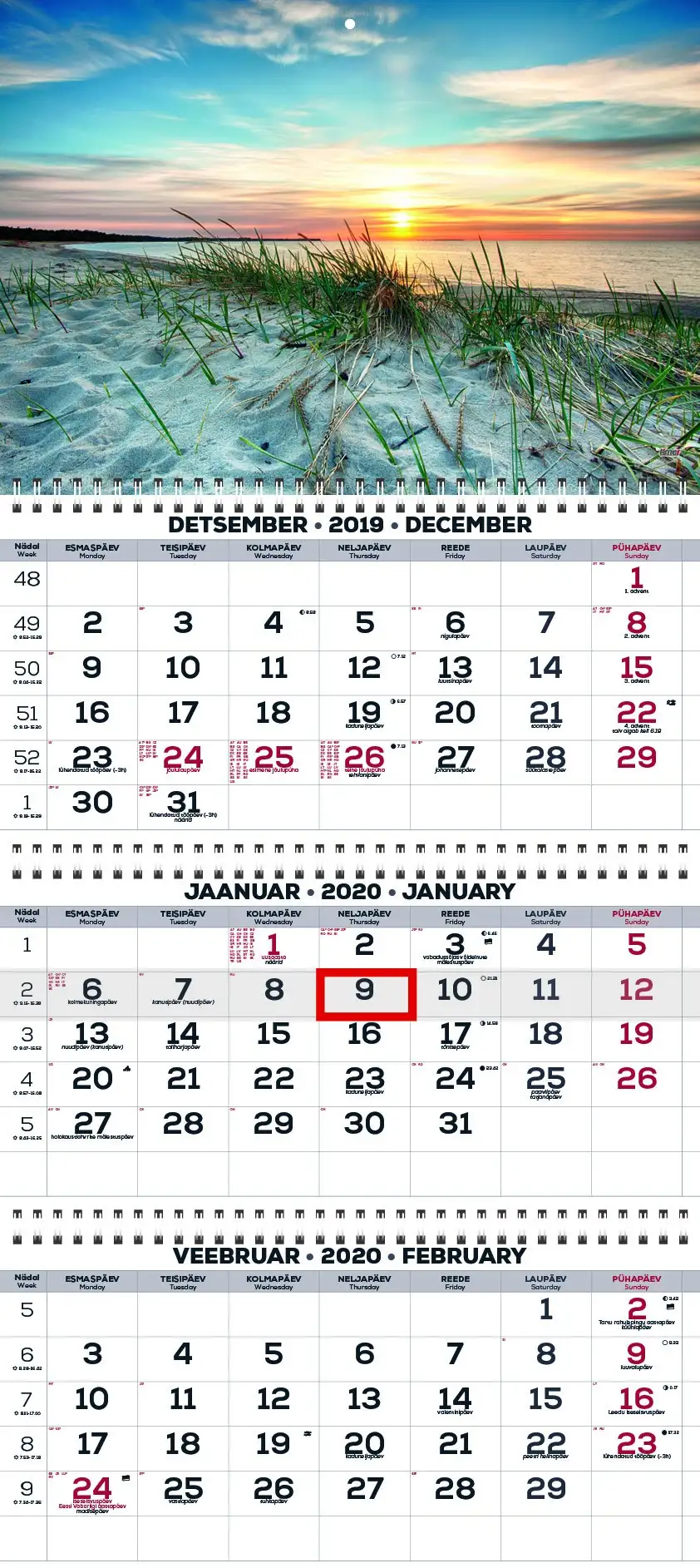 2911210001, Seinakalender Trio Extra pilt 1