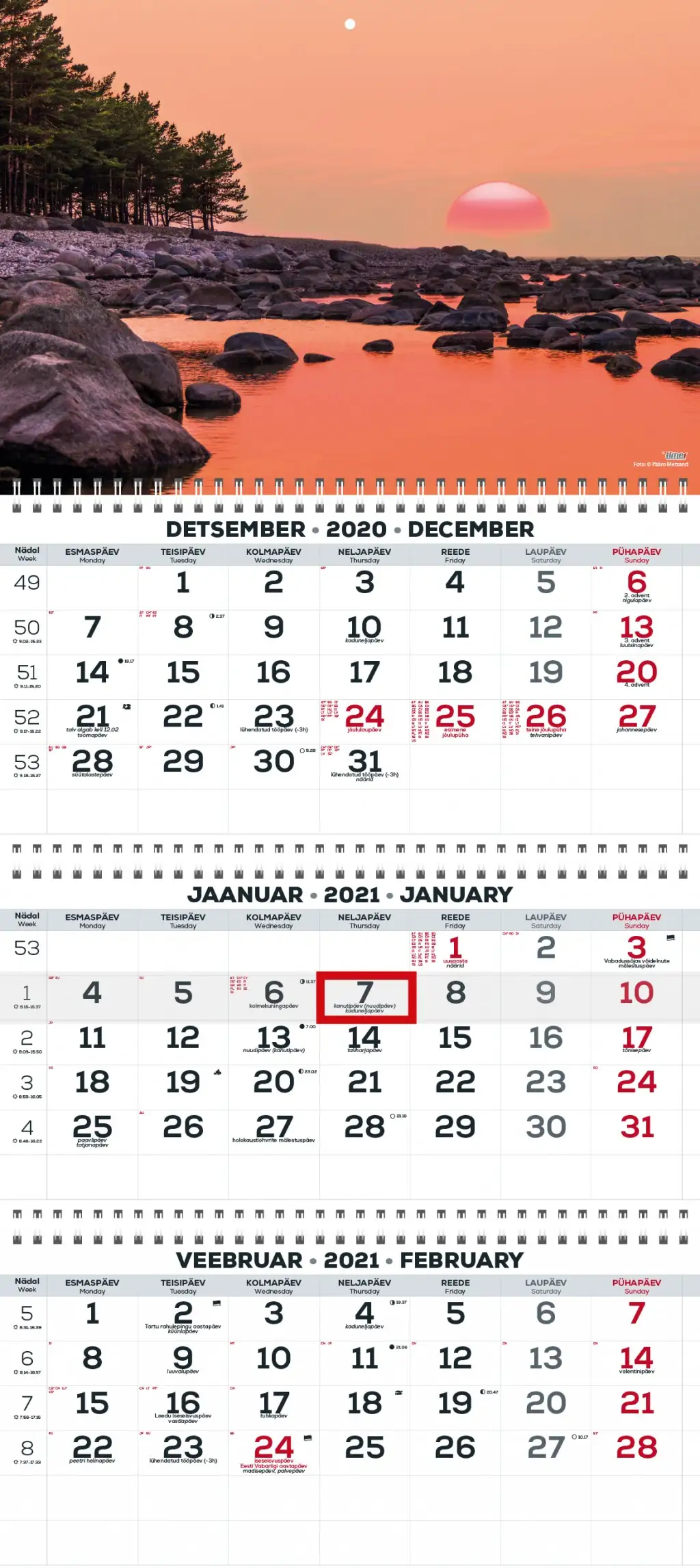 2911210005, Seinakalender Trio Extra pilt 5