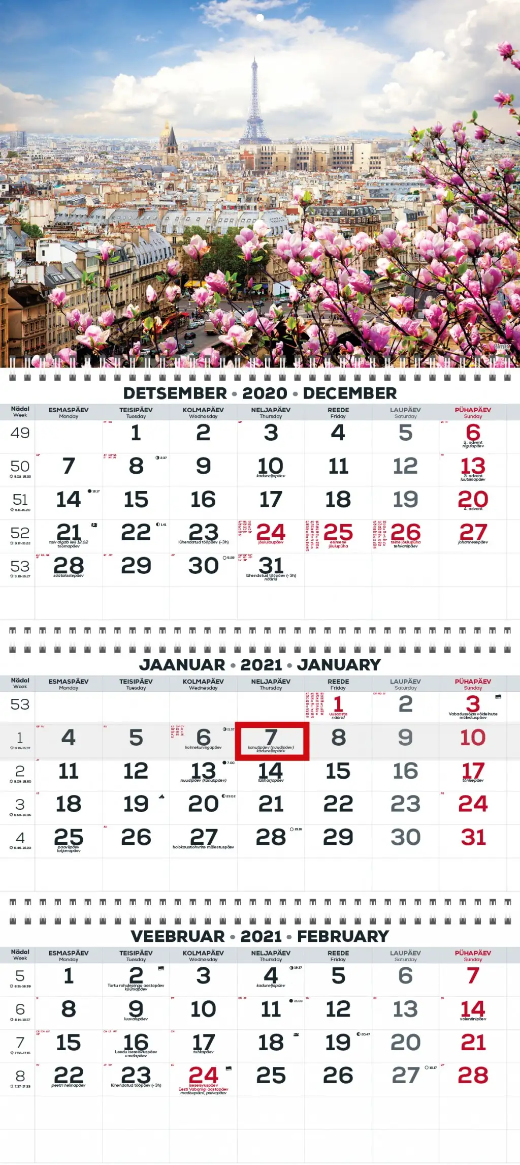 2911210010, Seinakalender Trio Extra pilt 10