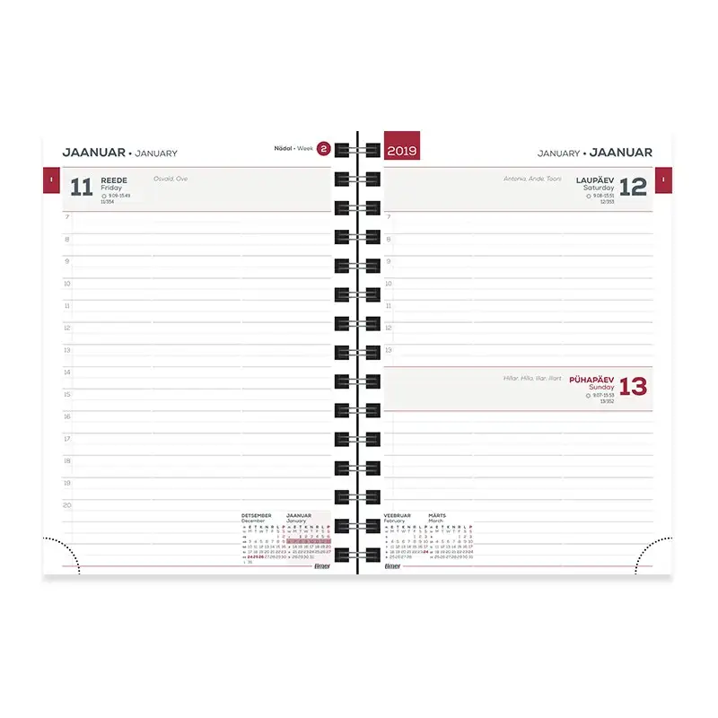 2912737000, Raamatkalender Kantsler Spirex Päev sisu