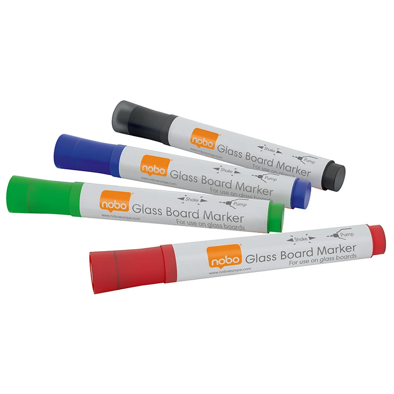 Tahvlimarker klaastahvlile NOBO, 4 värvi