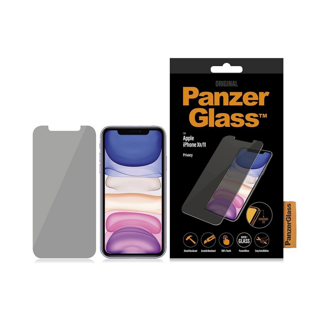 PanzerGlass | P2662 | Screen protector | Apple | iPhone Xr/11 | Tempered glass | Transparent | Confidentiality filter; Anti-shatter film (holds the glass together and protects against glass shards in case of breakage); Easy Installation with full adhesive; Compatible with all Cases; Anti-glare coating (reduces light reflection); Blue light reductio