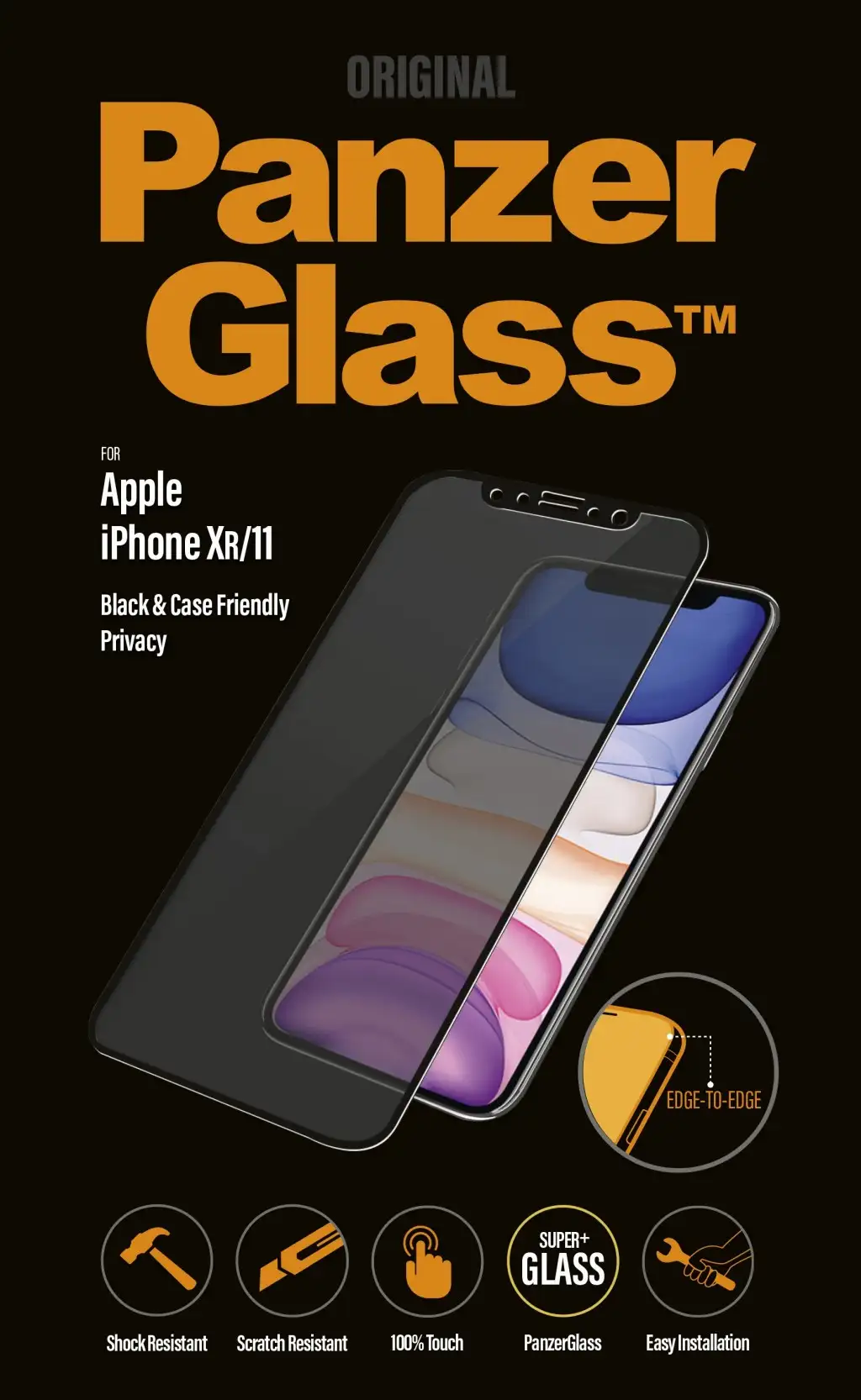 PanzerGlass ® Privacy Screen Protector iPhone 11 | XR | Edge-to-Edge Selge ekraanikaitse Apple 1 tk