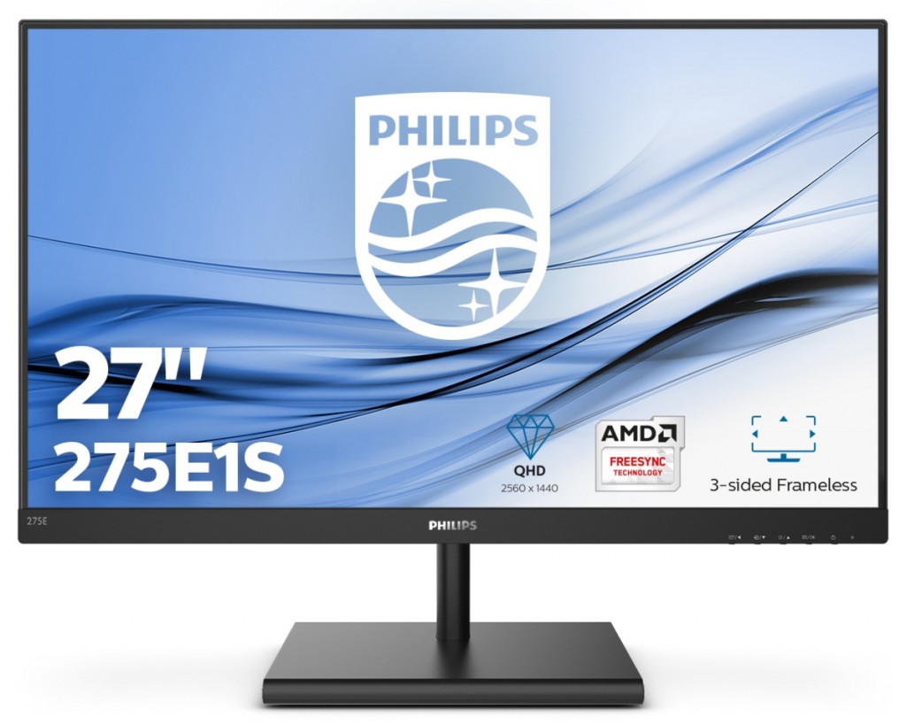 Philips 275E1S/00 27 " IPS QHD 16:9 4 ms 250 cd/m² Black HDMI ports quantity 1 75 Hz